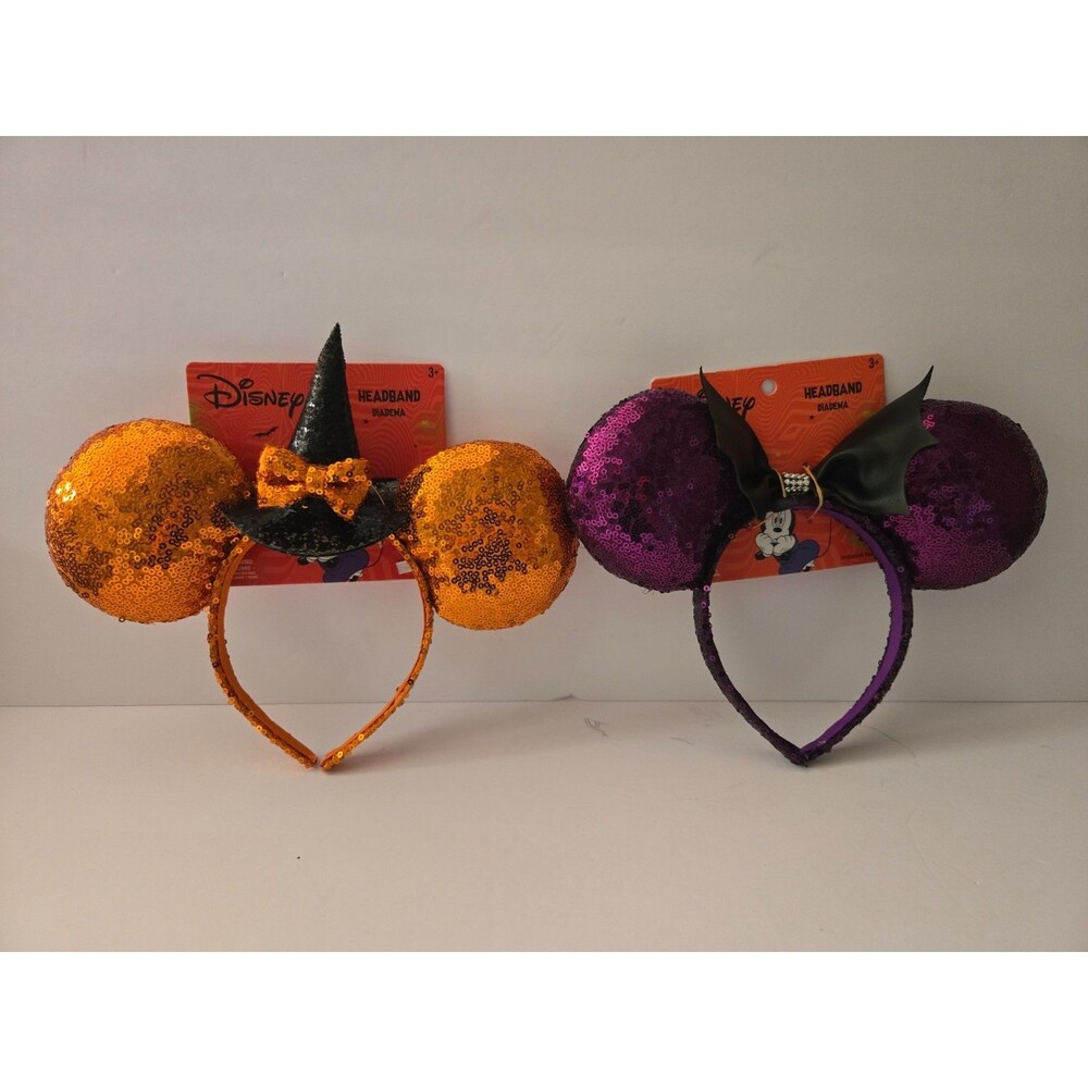 NWT ALDI x DISNEY Purple & Orange Sequin Minnie Mouse Ears With Headband